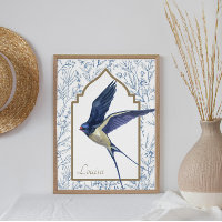 Oiseau Bleu Élégant Oiseau Bois Épervier Personnal