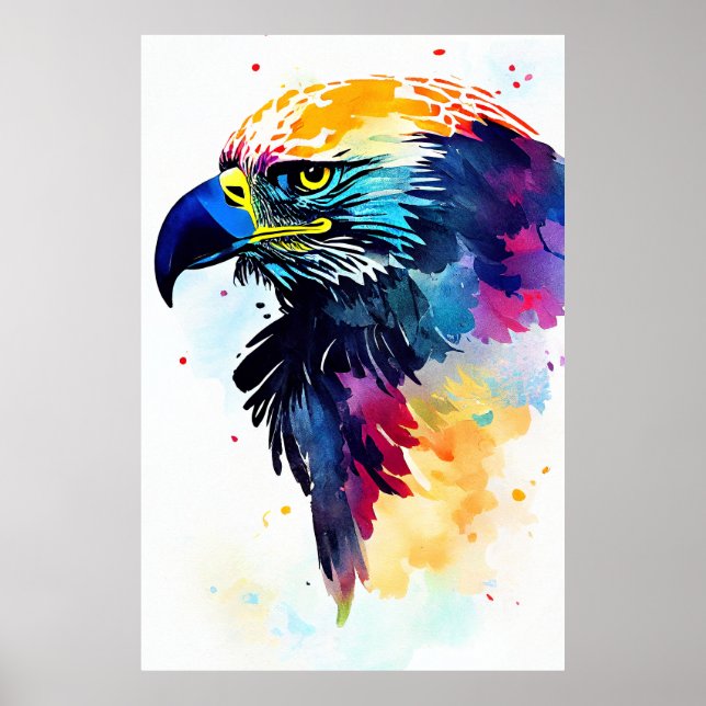 Poster Oiseau d'aigle Nature sauvage Couleur d'animal Pei (Devant)