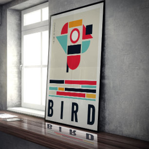 Poster Oiseau dans l'art du Bauhaus.