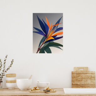 Poster Oiseau de la Fleur du Paradis