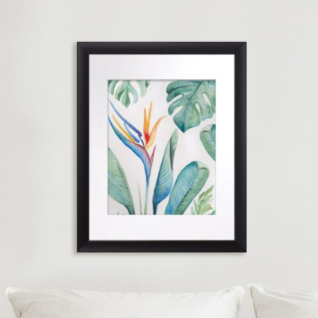 Poster Oiseau du Paradis Floride Aquarelles (Florida Watercolors Bird of Paradise wall art by Victoria Grigaliunas of Do Tell A Belle)