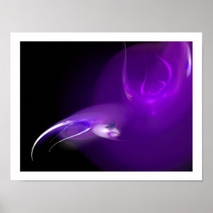 POSTER OISEAU LUMINEUX EN POURPLE