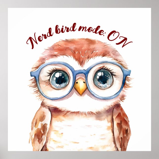 Poster Oiseau Nerd geek (Devant)