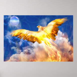 Poster Oiseau Phénix ÉLÈVE-TOI AU-DESSUS DE TES PROBLÈMES