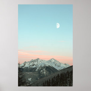 POSTER OISEAU VUE SUR LES PONTS DE MONTAGNE SOUS LE CIEL