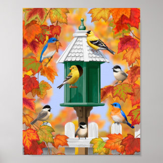 Poster Oiseaux chanteurs en automne