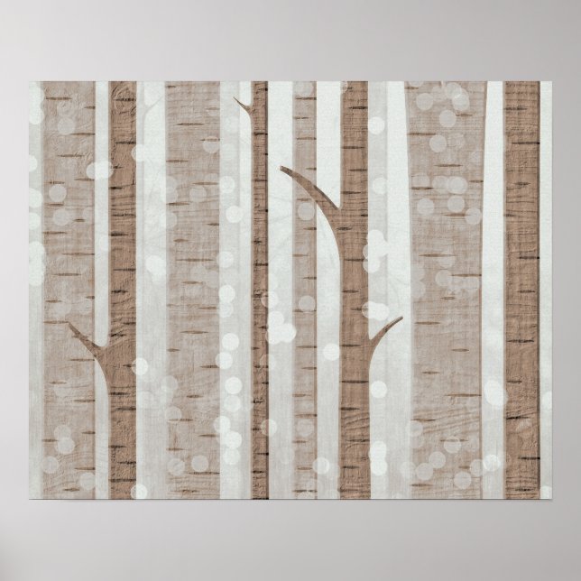 Poster Oiseaux Élégants Forêt Acrylique | (Devant)