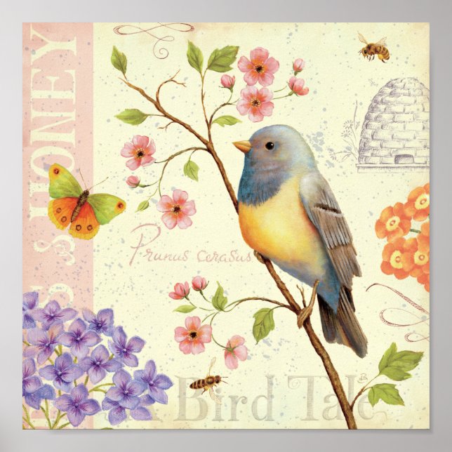 Poster Oiseaux et abeilles (Devant)