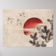 Oiseaux et couchers de soleil de Katsushika Hokusa