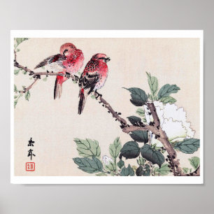 Poster Oiseaux et fleurs, Imao Keinen