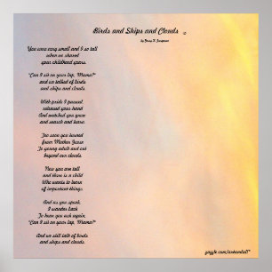 POSTER "OISEAUX ET NAVIRES ET CLOUDS FAMILLE POEM POSTER"