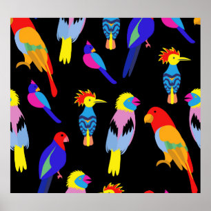 Poster Oiseaux exotiques Paradis Toucan Motif