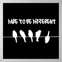 Oiseaux sur un fil - oser être différent (noir)