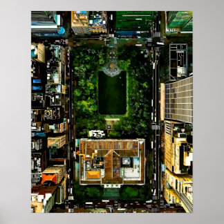 Poster Oiseaux Vue oeil Bryant Park Manhattan NYC