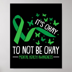Poster Ok Ne Pas Être Ok Papillon De Sensibilisation À La