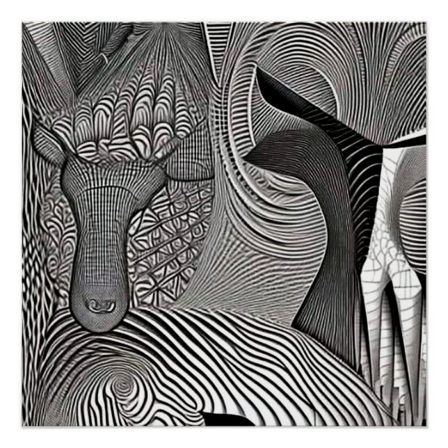 Poster Okapi en camouflage (Devant)