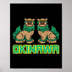 Poster Okinawa Guardian Lion Shisa Japon Martial japonais