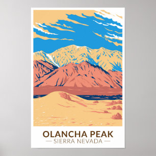 Poster Olancha Peak Sierra Nevada Californie Vintage