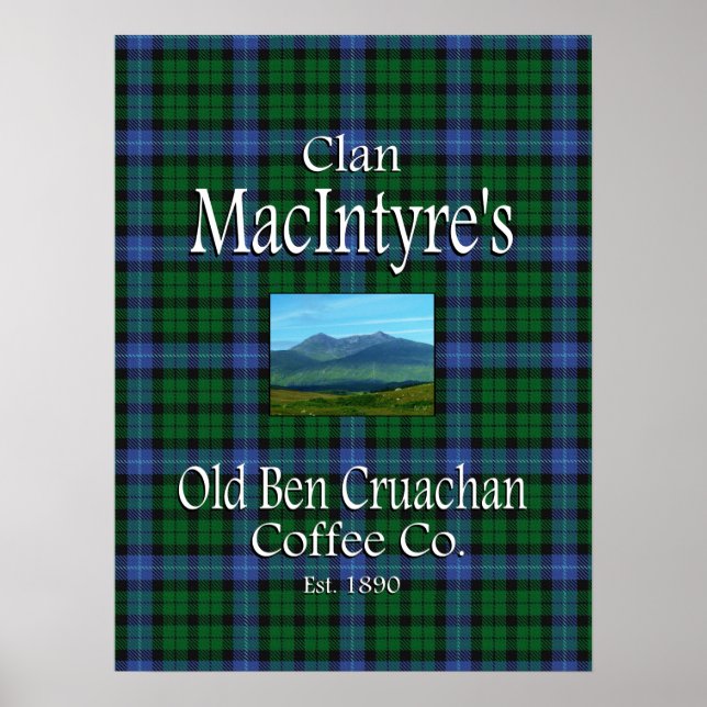 Poster Old Ben Cruachan Coffee Co de Clan MacIntyre. (Devant)