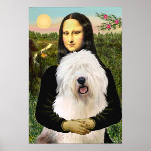 Poster Old English Sheepdog - Mona Lisa