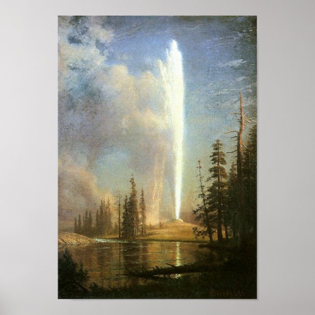 Poster Old Faithful, Albert Bierstadt (Devant)