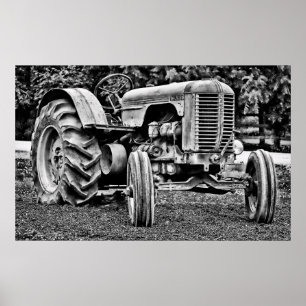 POSTER OLD FARM TRACTOR