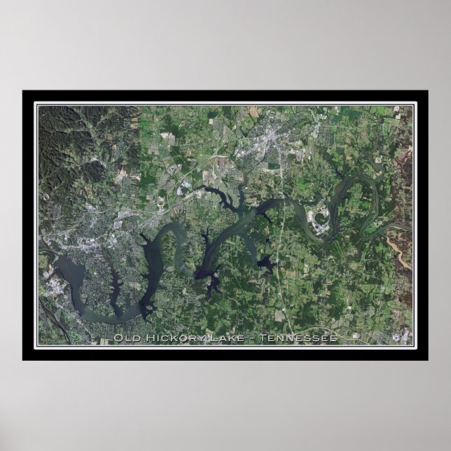 Poster Old Hickory Lake Tennessee Carte de l'affiche sate (Devant)