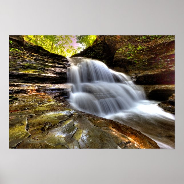 Poster Old Mill Falls, Parc d'état Robert Treman, NY (Devant)