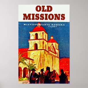 Poster Old Missions ~ Santa Barbara
