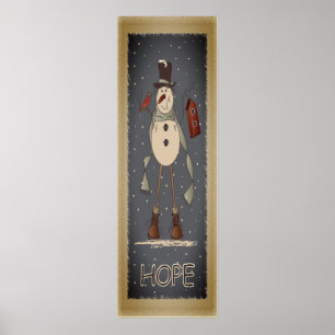 Poster Old Mode Hope Snowman Noël