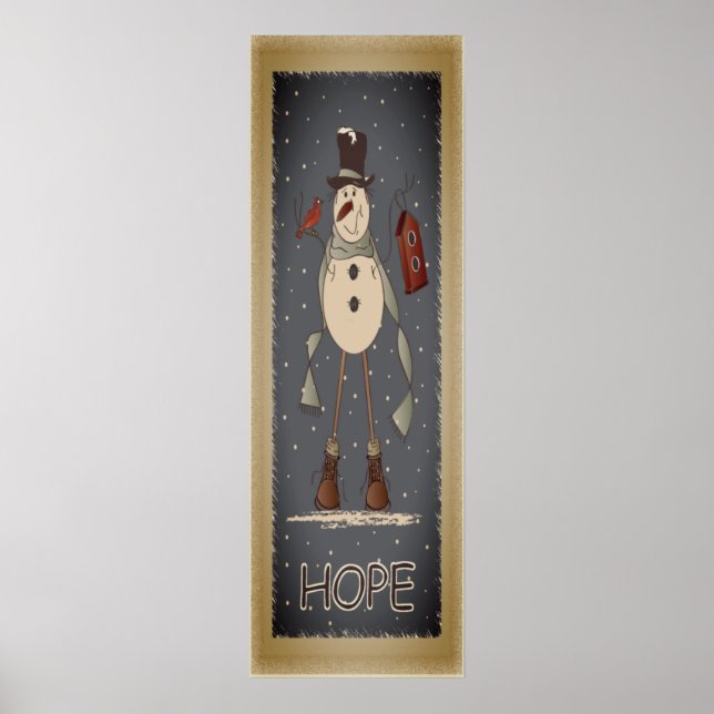 Poster Old Mode Hope Snowman | Noël (Devant)