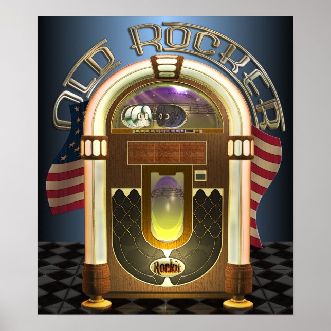 Poster Old Rocker Jukebox (Devant)