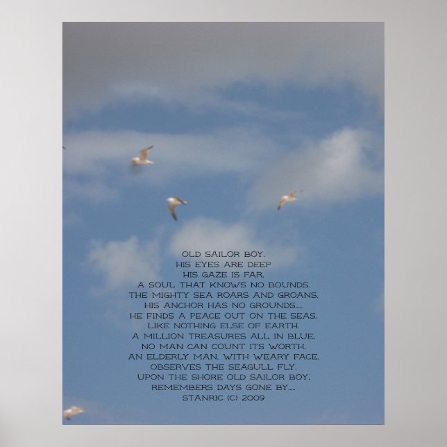 POSTER OLD SAILOR BOY POEM AUF FOTOGRAPH (Vorne)
