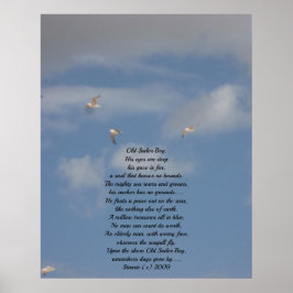 POSTER OLD SAILOR BOY POEM AUF FOTOGRAPH