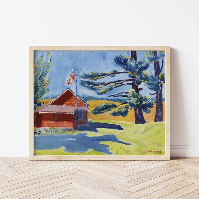 Poster Old Schoolhouse, Ryders | George Luks (Créateur téléchargé)