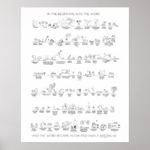 Poster Old Testament Timeline to Christ in Black and Whit