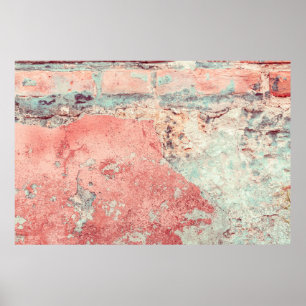 Poster Old textured concrete wall with natural defects. S