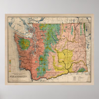 Old Washington State Floral Biome Map (1906)