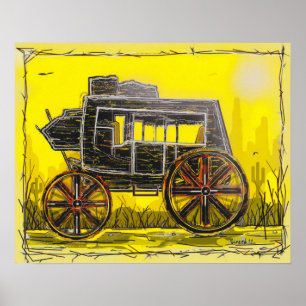 Poster Old West Stagecoach
