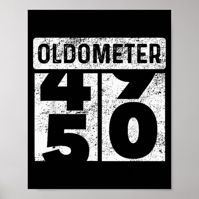 Poster Oldometer Odometer Funny 50th Birthday Gift 50 Yrs (Devant)