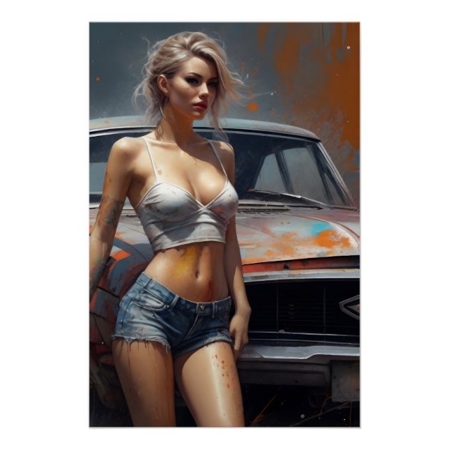 Poster oldtimer pinup nostalgie KUNSTBLOND (Devant)