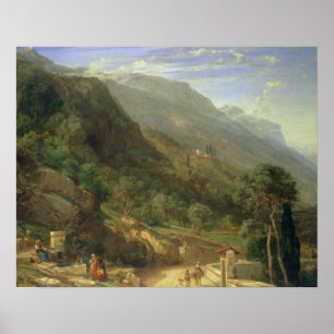 Poster Olive Groves à Varenna, Lac de Côme, Italie, 1861