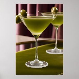 Poster Olive Velvet : Nature morte de martini classique
