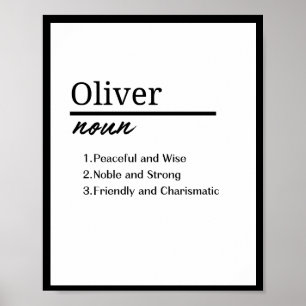 Poster Oliver, Garçon Nom Personnalisé Définition