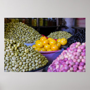 Poster Olives Et Citron Au Marché