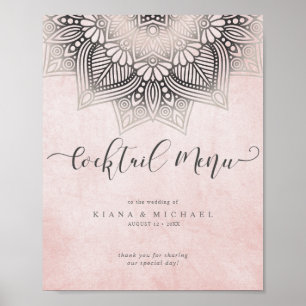Poster Olivia Bosek Mandala Dentelle Cocktail Menu ID478