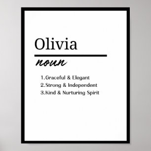 Poster Olivia, Fille Nom Personnalisé Définition