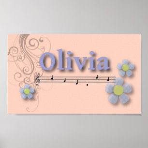 Poster Olivia Nom Musical Chambre Nurserie