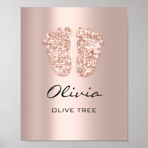 Poster Olivia Nom Signification Nouveau Pieds Rose bébé C