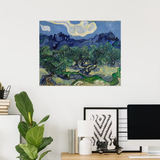 Poster Oliviers aux Alpilles par Vincent van Gogh (Bureau à domicile)